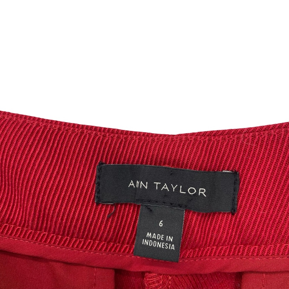 Ann Taylor Red Knit Wide Leg Trouser Pants Size 6 - Picture 5 of 7